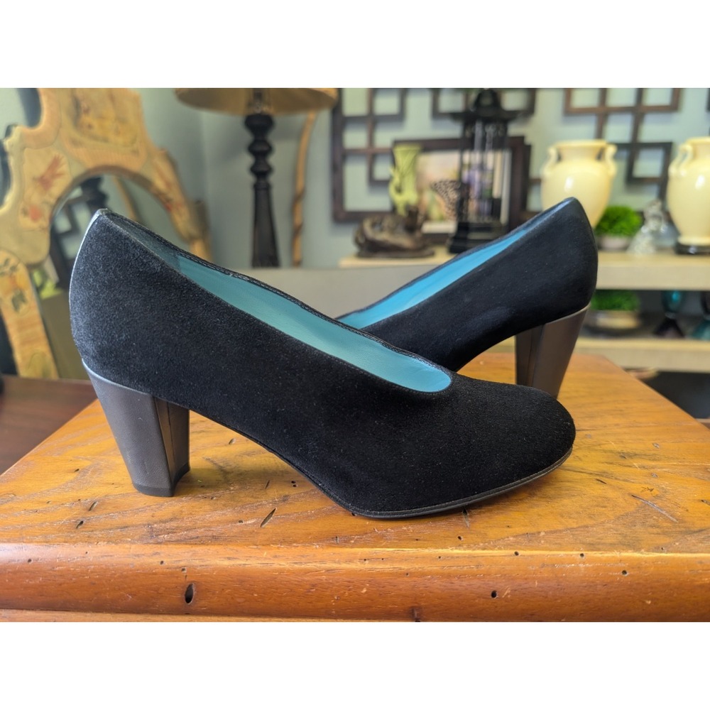 Thierry Rabotin 37 Black Suede Pump W/Metallic Heel